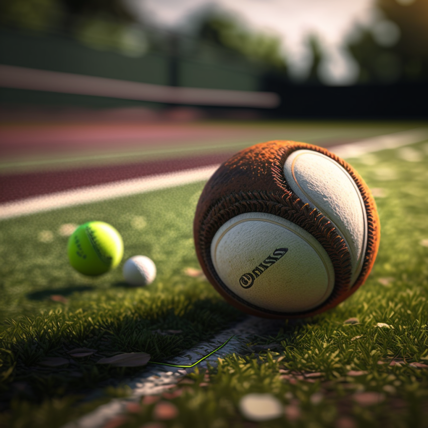 теннисные мячи на корте